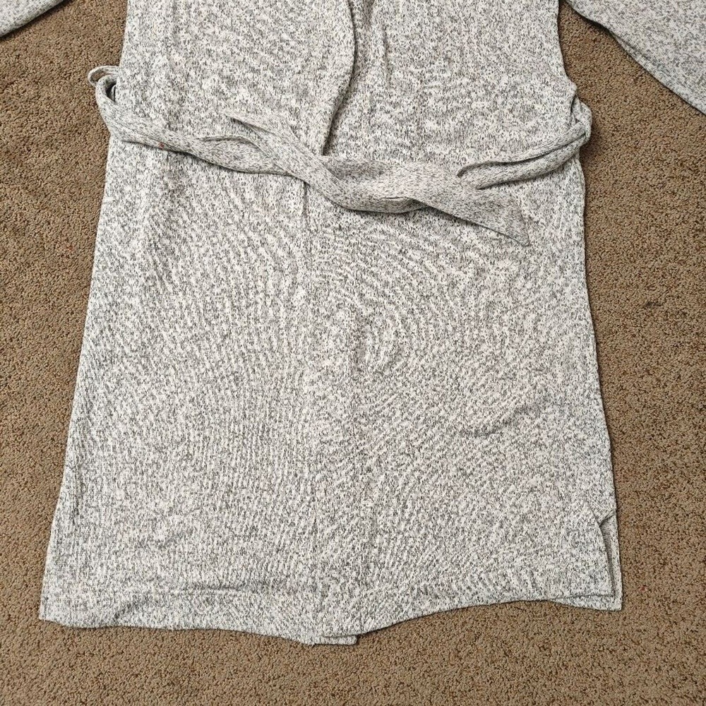 LL Bean Womens Gray Marled Sweater Fleece Robe 507457 Small Regular Tie Waist - Picture 7 of 15